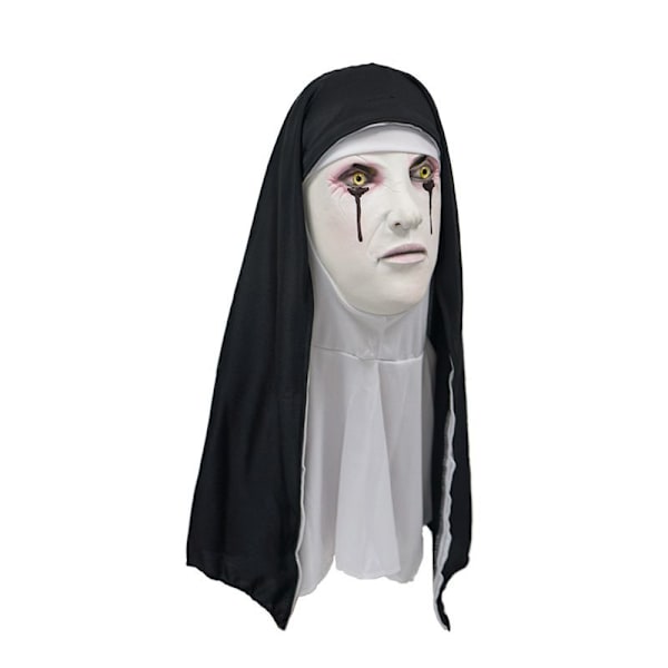 1 Halloween-naamio, pelottava lateksinunnan naamio, pelottava Halloween-juhlan koko pään peittävä naamioasu, pelottava Halloween-meikkinaamio