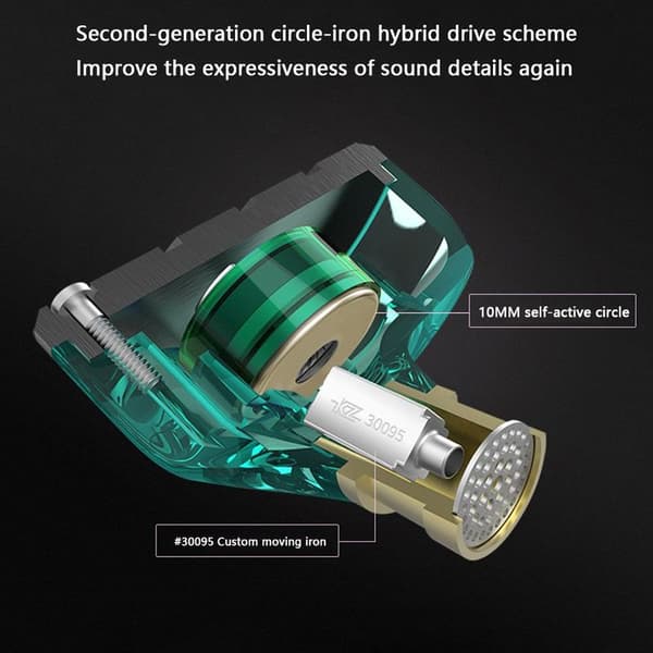 Kablede øretelefoner med hybrid drivere i sort
