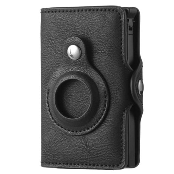FY2108 Tracker lommebok metallkortholder for Air Tag-Vintage (svart)