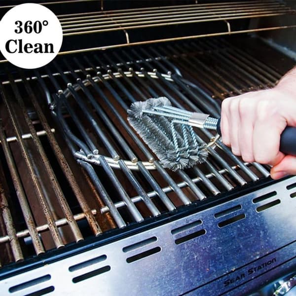 Grillbørste ekstra lang rustfritt stål bust PP termisk isolasjon håndtak BBQ grill