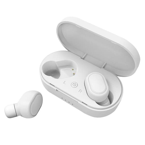 Trådløse ørepropper, trådløse hodetelefoner Bluetooth 5.0 hvite