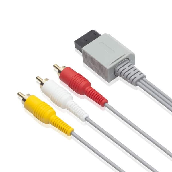 AV-kaapeli Wii Wii U:lle, 6ft Composite 3 RCA kullattu kaapeli