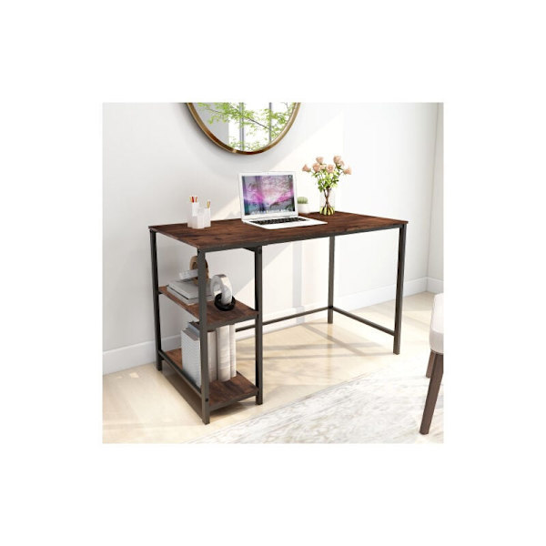 Computer skrivebord med opbevaring Kontorbord Computerbord Industrielt design, DIY Lagerregalen Schreiben Tisch für Büro, Wohnzimmer 120x60x75.2cm KLB