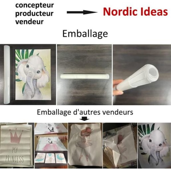 Lilla Baby Vattenfärg Djur Djungel Safari Tryck Set om 6 (Oinramade)