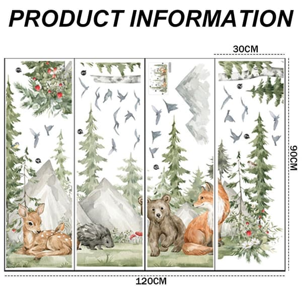 Mountain Wall Stickers Large Tree Wall Stickers Peel and Stick Forest Tree Forest KLB