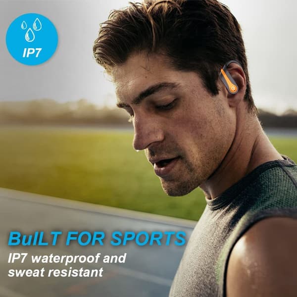 Trådlösa öronsnäckor, Bluetooth 5.1 Sporthörlurar Orange