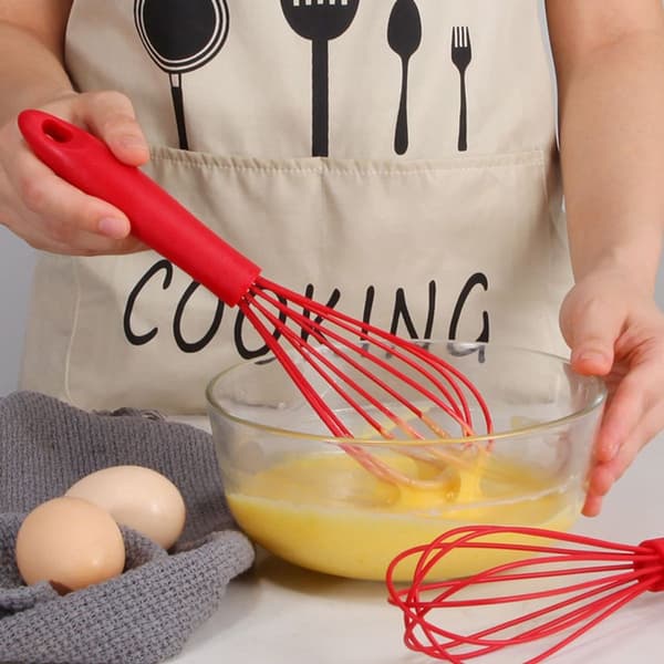 Silikon Egg Beater Manuell Mikser Silikon Baking Kreativ Rød
