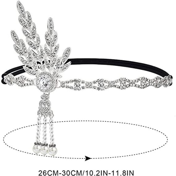 20'er Pandebånd, 20'er Gatsby Krone, Pandebånd, Gatsby Flapper Vintage Pandebånd, Hårtilbehør til Kvinder, 1920'er Kostumetilbehør, Sølv, One Size