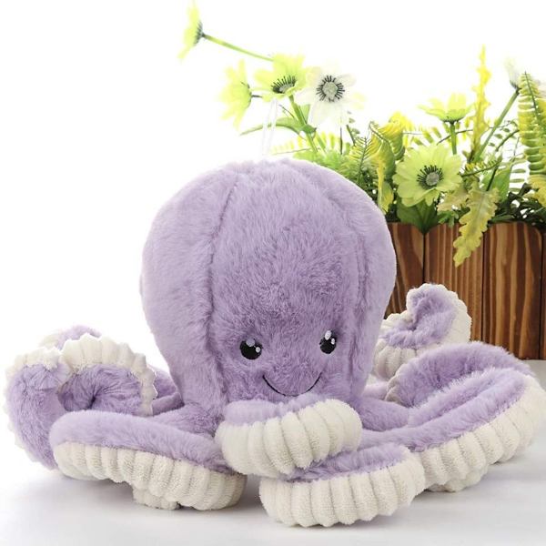 Asdomo Octopus Plush Søt Havdyr Plysjleke Lilla KLB