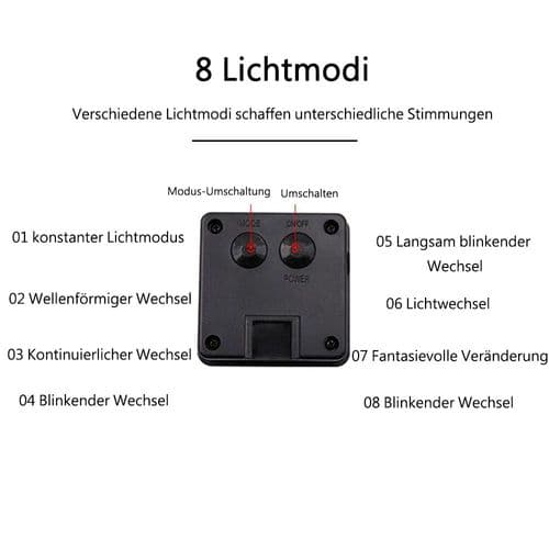 50 LED-solcellslampor utomhus 7 m 8 lägen belysning solcellslampor