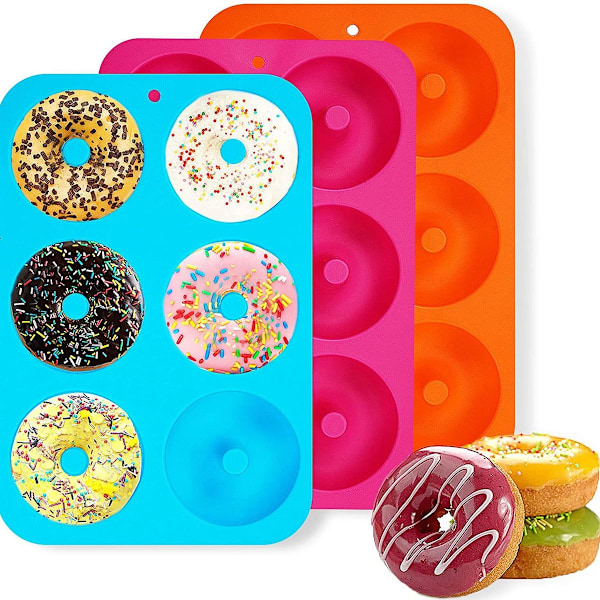 3-pak silikone donutform donut bageform plade beholder laver perfekte