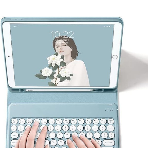 Tastatur etui med mus farve tastatur retro runde nøglehætter søde