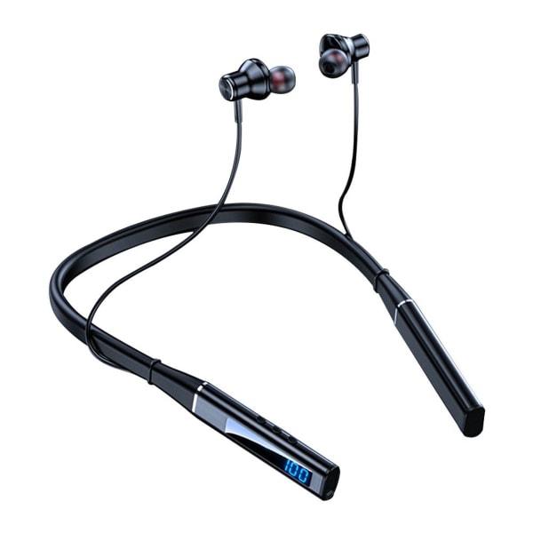 Bluetooth-hodetelefoner i øret, trådløse sportshodetelefoner svarte