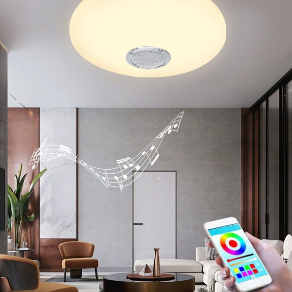 LED RGB taklampe med Bluetooth-høyttaler for soverom KLB