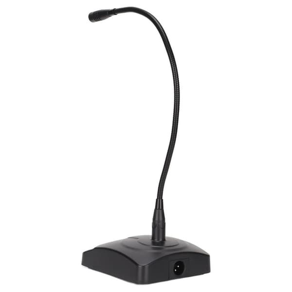 Gooseneck-mikrofon med ledning, justerbar, sort, til skrivebordsmøder, KLB