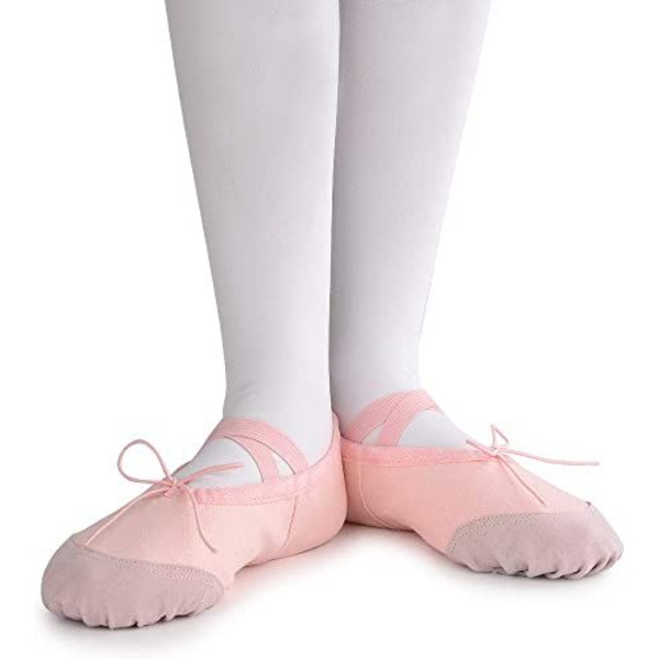 Ballettsko for jenter, lerretssplittsåle dansesko, yogaflats, gymnastikksko for barn/barn/kvinner/voksne/gutter/småbarn