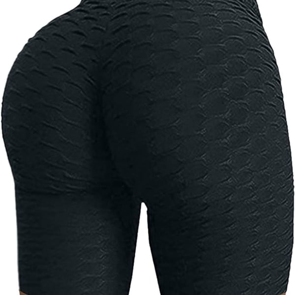 Berömda leggings, dam rumplyftande yogabyxor höga 08 svarta KLB