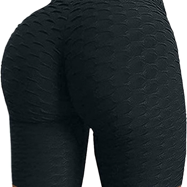 Berømte leggings, kvinners rumpe løftende yogabukser høye 08 svart KLB
