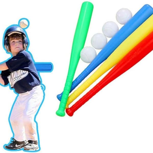 Børnebaseballbat, plastikbat og bold sæt, kombination KLB