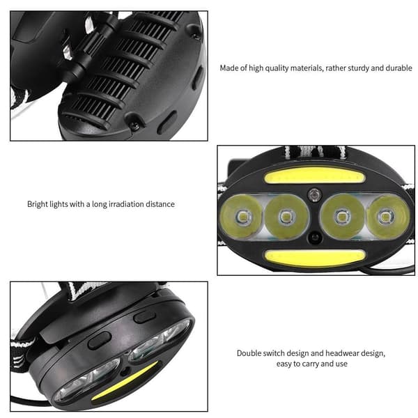 USB-ladet LED-hodelyktlampe, vanntett hodelykt KLB