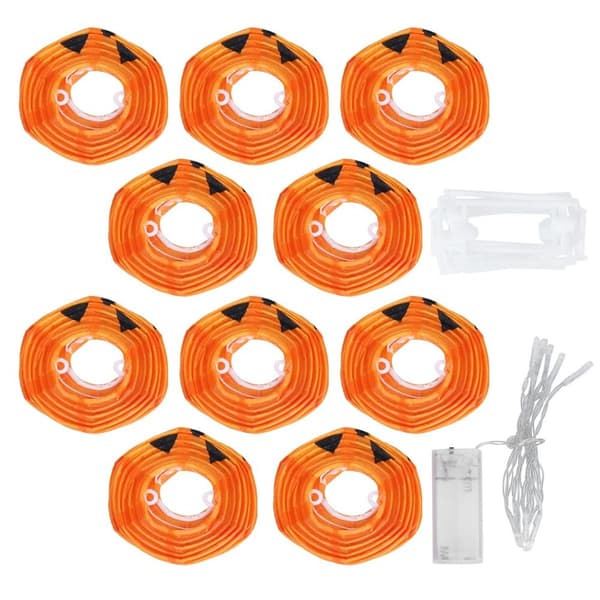 m lange lanterneformede lyskæder med LED til Halloween KLB