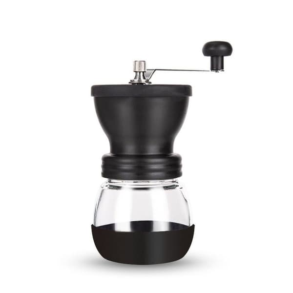 Manuel kaffekværn med glas kaffebønnebeholder