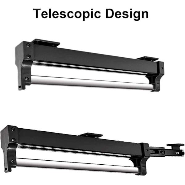 1 ställbar klädstång för att ta bort galgar - Justerbar teleskopstång (292 mm, svart)