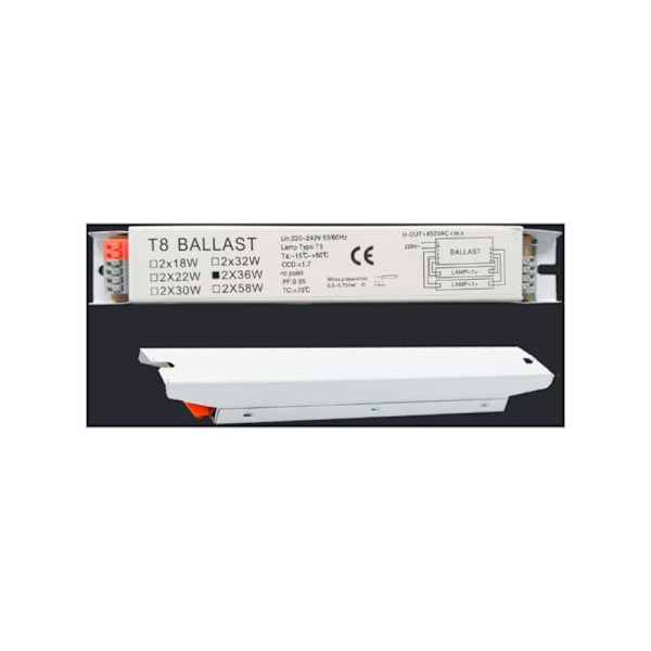 Elektronisk ballast, T8 lysstofrør ballast 2x36w lysstofrør spænding øjeblikkelig lysstart energibesparende lampe energibesparende lampe KLB