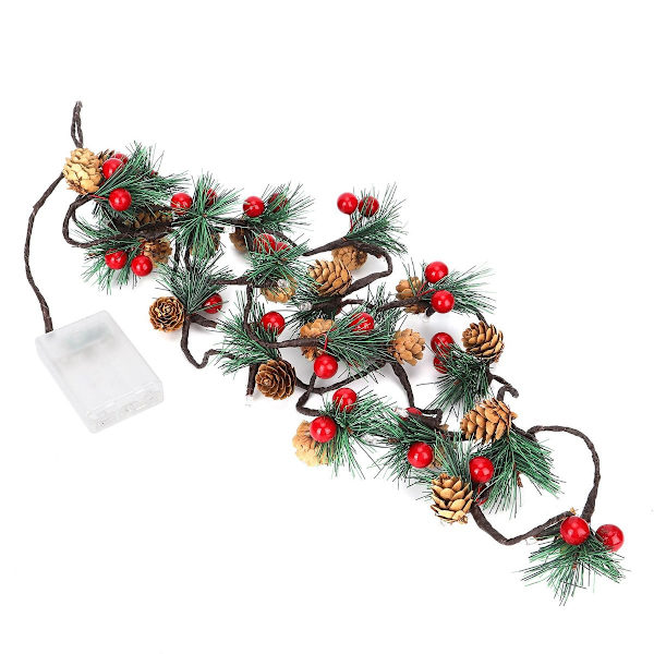 2m 20LED julelys med kongler til julekrans KLB