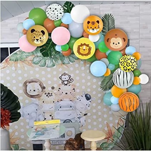 Jungle Wildlife Balloner - 10 stk 12 tommer latex dyreballoner til jungle wildlife tema fødselsdagsfest dekorationer.