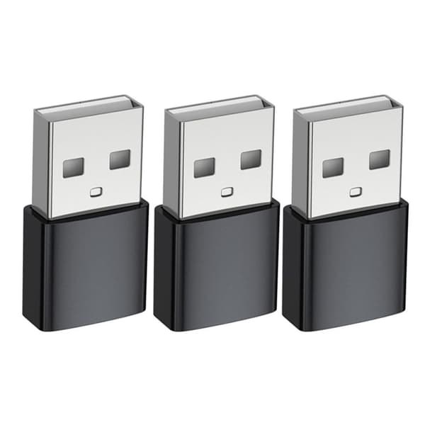 USB C - naar USB A -adapter, 3-pack [aluminium behuizing, zwart]