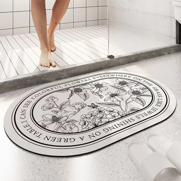 Imuva ja pehme tyyny, kevyt ylellinen soikea kylpyhuoneen lattiamatto, oviaukon matto, wc-matto