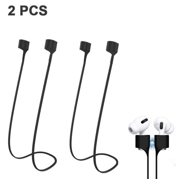 2 par med Airpods-stropper kompatible med AirPods, svart stropp