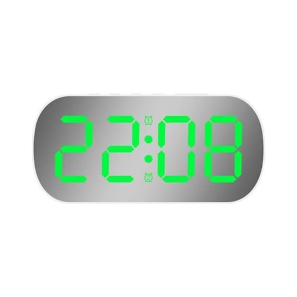 6637 LED Digital Display Temperatur Elektronisk Klocka Bordsspegel Väckarklocka (Vit