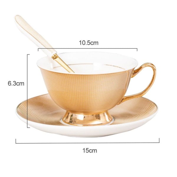 Kaffesættet er lavet af højkvalitets benporcelæn, 3 dele,