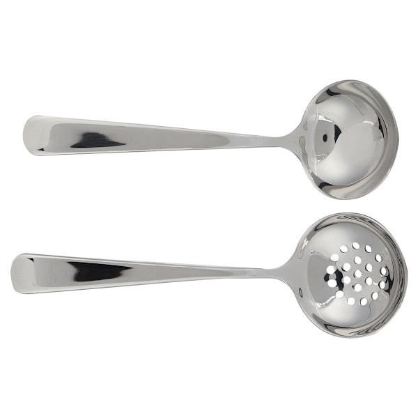 2 stk. rustfrit stålsuppe ske ske skimmer KLB