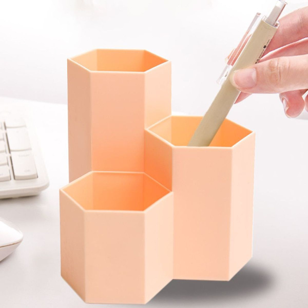 Hexagonal diamant pennholder skrivebord stasjonær for studenter rosa KLB
