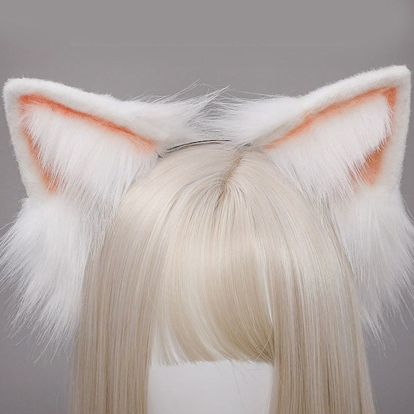 Katt Rev Faux Pels Ører Hodebånd Søt Halloween Håndlaget Dyrepels Ører KLB