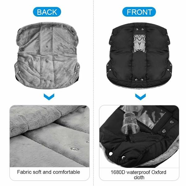 Handvärmare, barnvagnshandskar fleece inuti handmuff med mobilficka, KLB