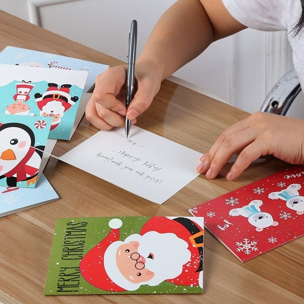 Julekort med kuvertsæt, foldekort, blanke lykønskningskort KLB