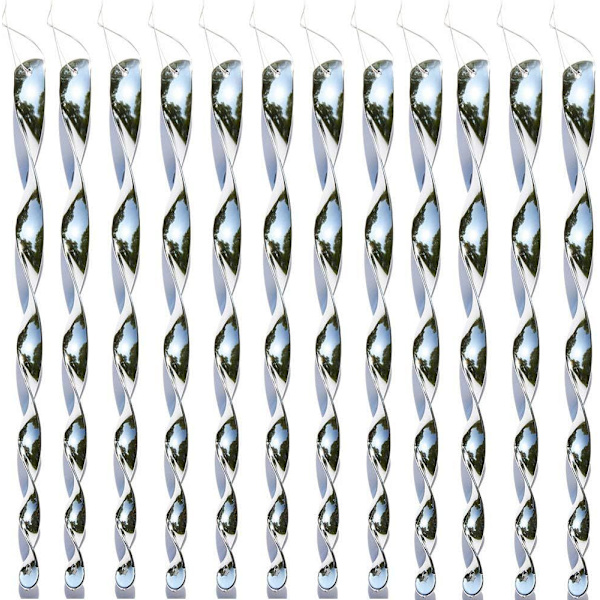 12 Stykker Reflekterende Vindspiral Fugleskræmsel