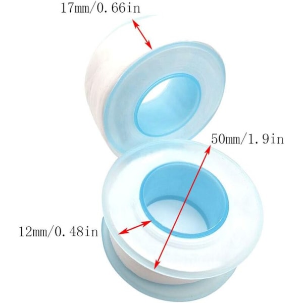 Rolls PTFE-tetningsteip, 18 mm x 20 m Teflon-rørleggerteip, PTFE industriell merketeip (hvit) KLB