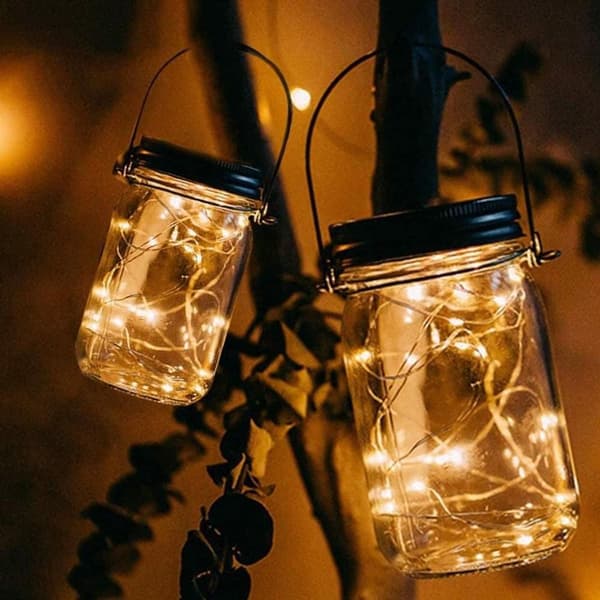 Solcellelamper til haven, LED solglasflaske, solglasflaskelampe, KLB
