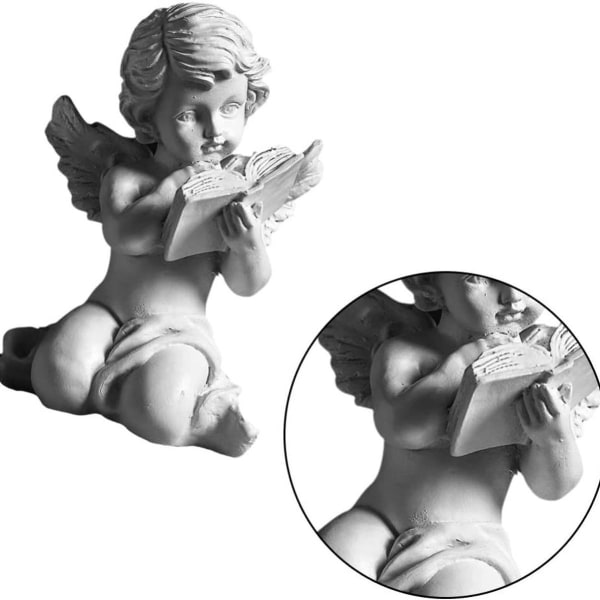 Resin Cherub Angel Garden Statue, Charming Angel Sculpture, Memorial Statue for