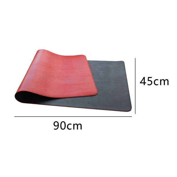 Leather Desk Pad Protector Office Desk Mouse Pad Black + Red