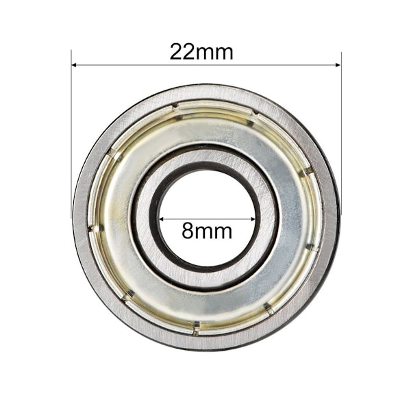 608 ZZ kullager, 20-pack 8 mm x 22 mm x 7 mm metall dubbelskyddade miniatyr KLB