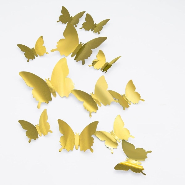 3D-perhosseinäkoristelu, 24 kpl irrotettava tapettitarratapetti KLB
