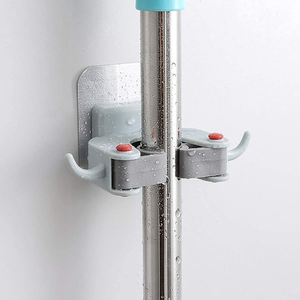 6 stk 11,5*7,5*4,2CM selvklebende kosteskaftholder kosteskaftkrok veggmontert mopp og holder for skapriver hager garasjeoppbevaring
