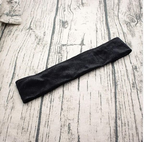 Sæt med 3 parykhovedbånd i fløjl med elastisk bånd, justerbart hårbånd (brun, beige og sort)