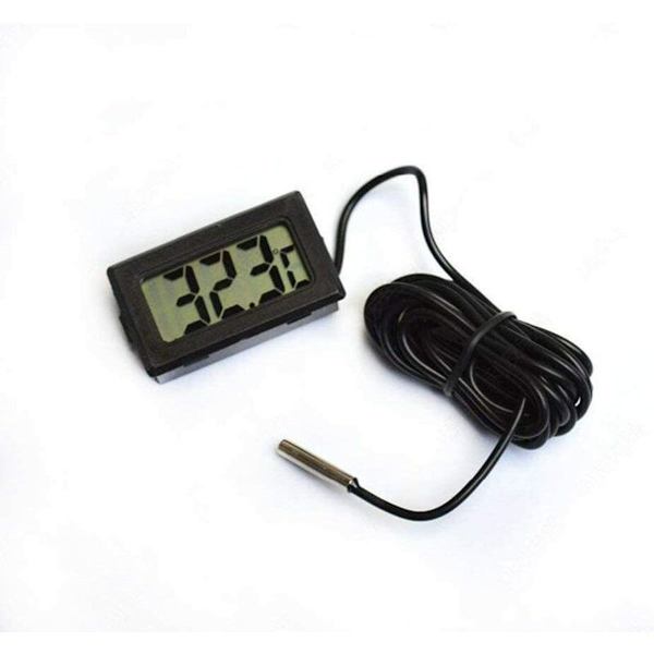Digital LCD-termometer temperaturövervakning med vattentät extern sond för
